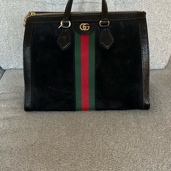 Gucci Black Suede Ophidia Medium Tote - Picture 3 of 9